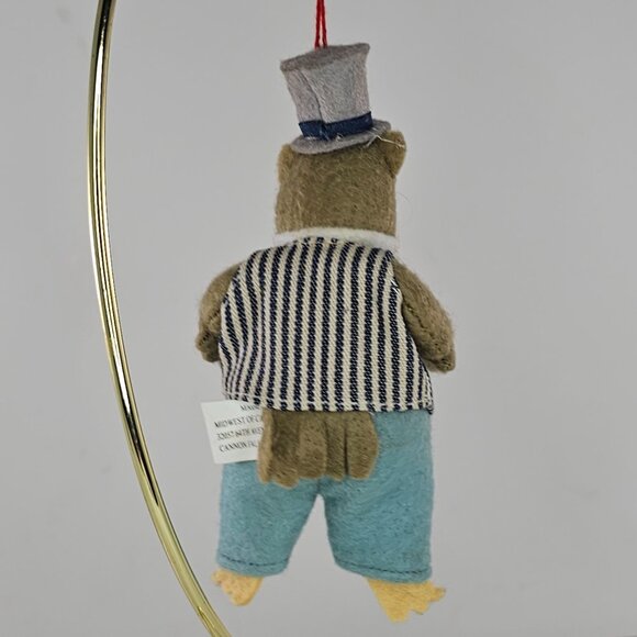 Midwest Heart Felts Christmas Ornament Owl Pocket Watch Dapper - Picture 4 of 6